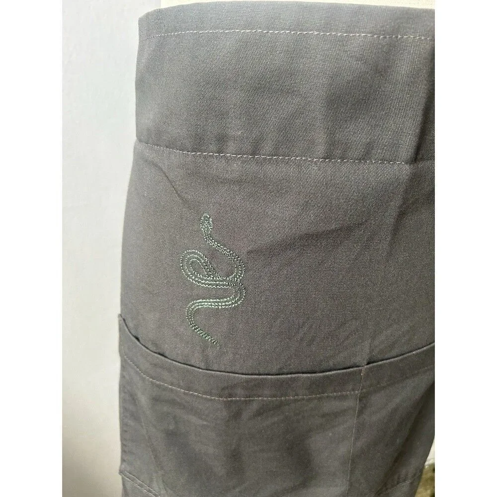Hedley & Bennett Waist Apron Bistro Length Two Pockets Slate Gray Embroidered